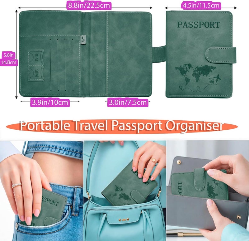 Sovirose Passport Holder for Travel Essentials, 2 Pack Rfid Passport Cover for Women Men - Image 4